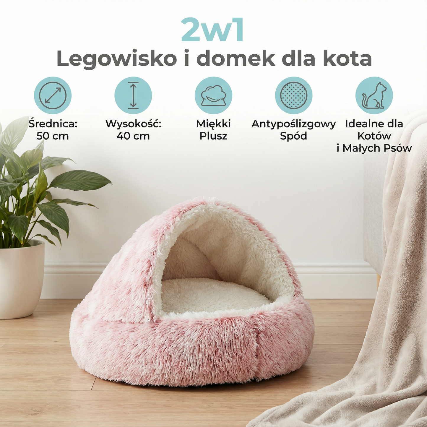2w1 Legowisko i domek dla kota