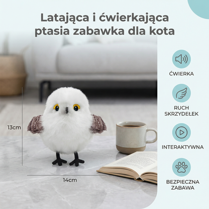 Latająca i ćwierkająca ptasia zabawka dla kota