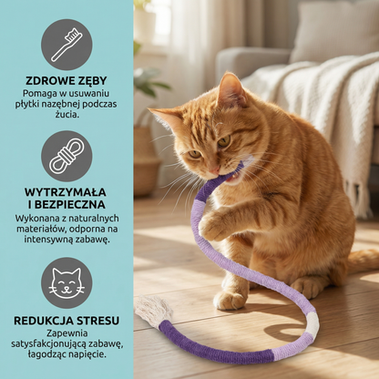 Naturalna lina do żucia dla kotów – wytrzymała, pielęgnująca zęby i redukująca stres