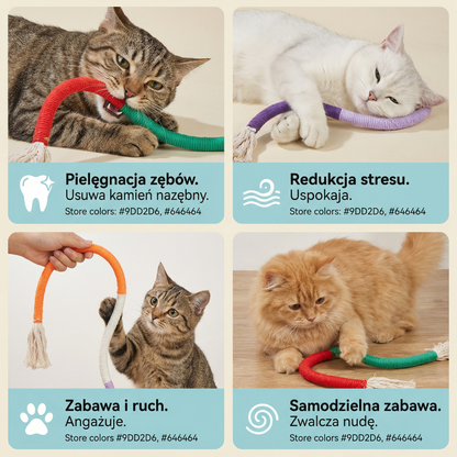 Naturalna lina do żucia dla kotów – wytrzymała, pielęgnująca zęby i redukująca stres