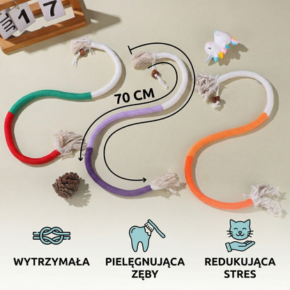 Naturalna lina do żucia dla kotów – wytrzymała, pielęgnująca zęby i redukująca stres