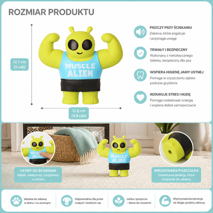 Wytrzymała Piszcząca Zabawka Dla Psa W Kształcie Siłacza