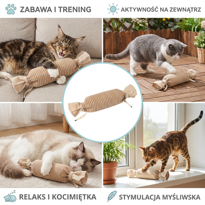 Ekologiczna Zabawka dla Kota z Juty z Kocimiętką – Wytrzymała Interaktywna Torebka do Zabawy
