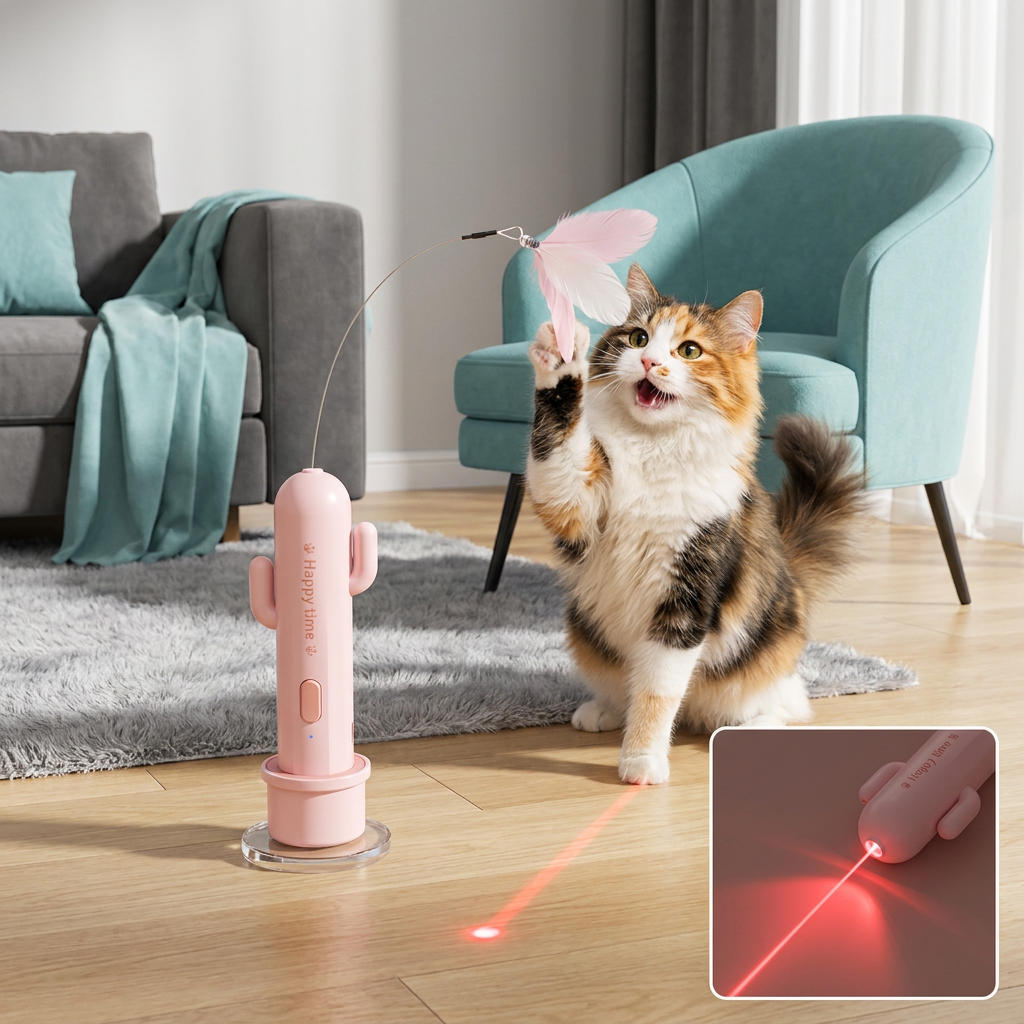 Zabawka 2 W 1 Dla Kotów: Automatyczny Motyl I Laser